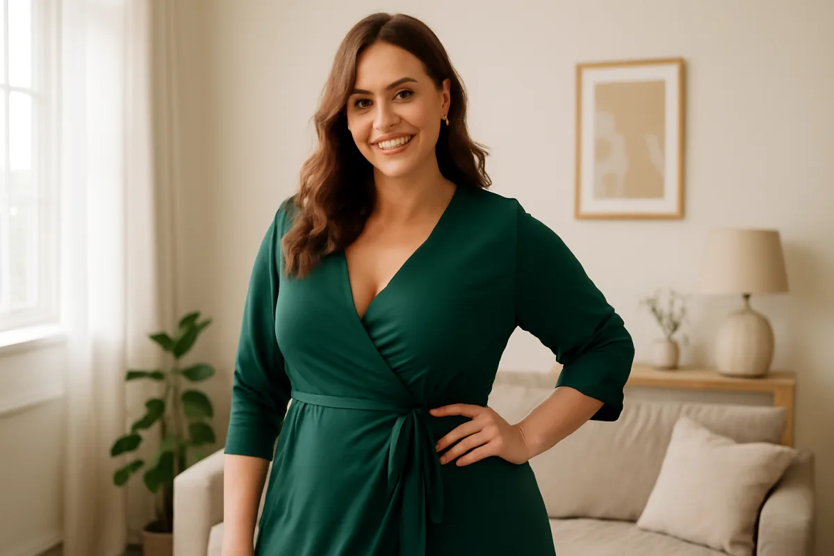 Abiti a portafoglio per silhouette curvy: la caratteristica che dona armonia ad ogni fisico