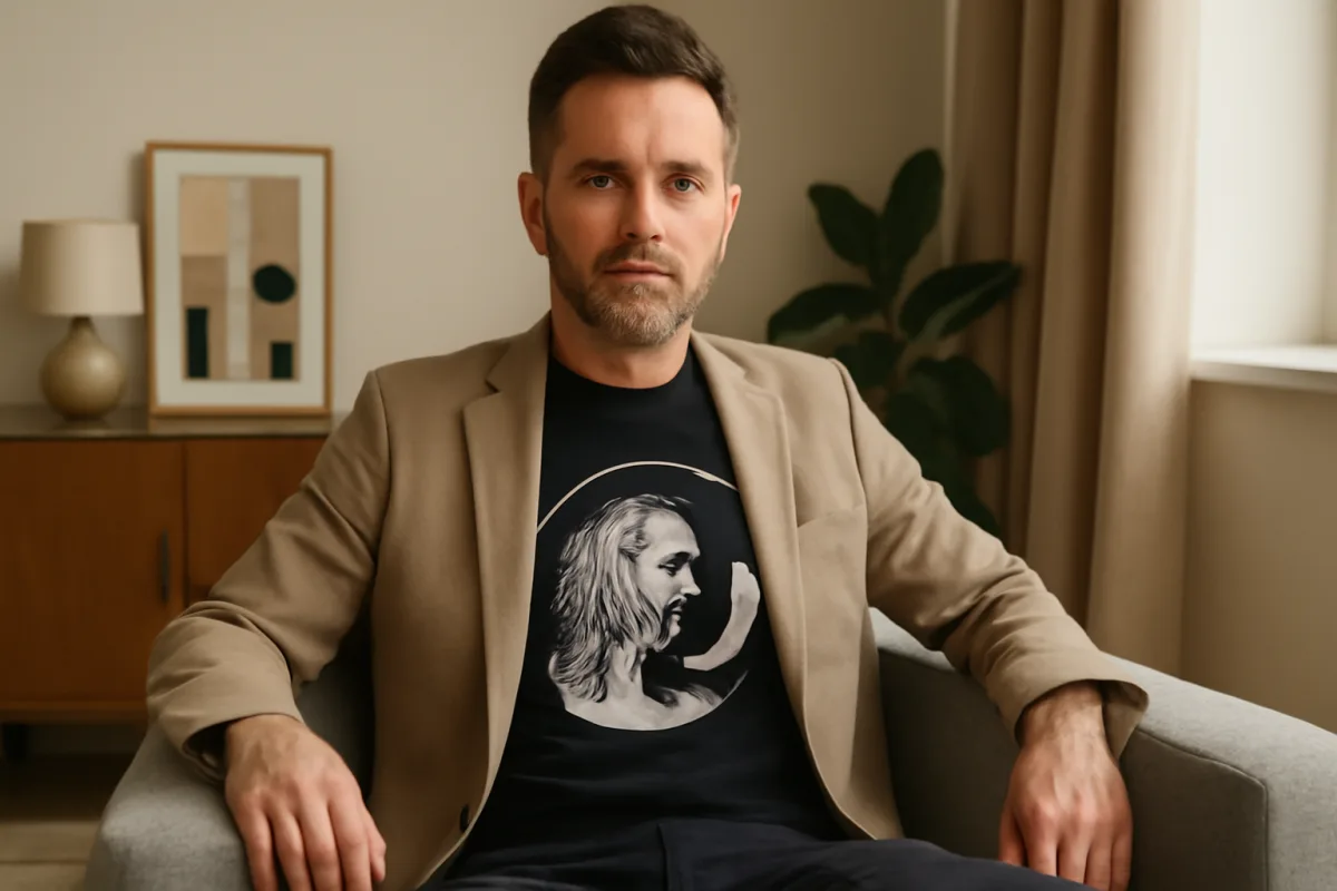 Come scegliere una t-shirt grafica senza sembrare adolescente? Il trucco del bilanciamento che funziona davvero